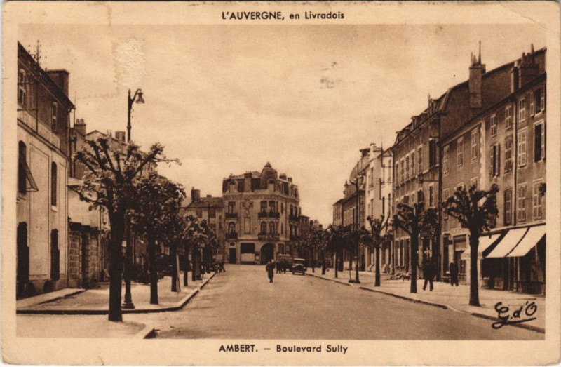 Carte postale ancienne Ambert Boulevard Sully à Ambert
