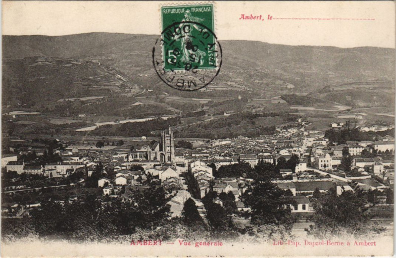 Carte postale ancienne Ambert Vue Generale à Ambert
