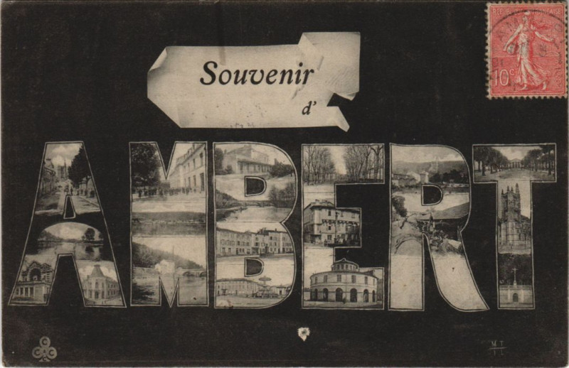 Carte postale ancienne Ambert Souvenir d'Ambert - Scenes à Ambert