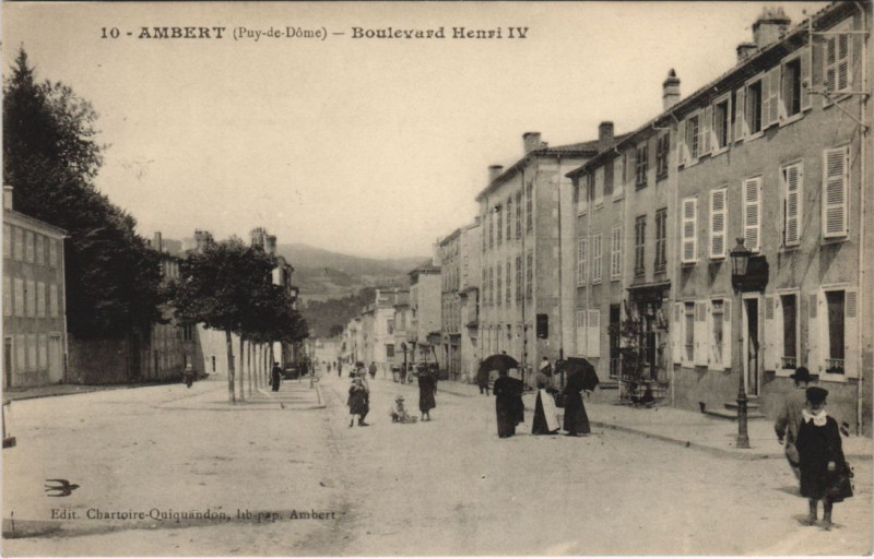 Carte postale ancienne Ambert Boulevard Henri Iv à Ambert