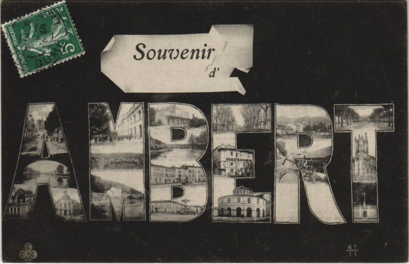 Carte postale ancienne Ambert Souvenir d'Ambert - Scenes à Ambert