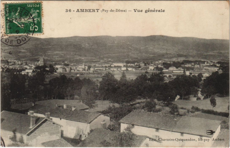 Carte postale ancienne Ambert Vue Generale à Ambert