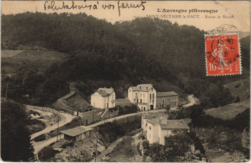 Carte postale ancienne Saint-Nectaire Saint-Nectaire-le-Haut - Route de Murols à Murol