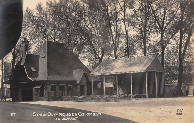 Carte postale ancienne Stade Olympique De Colombes Le Buffet à Colombes