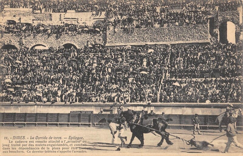 Carte postale ancienne Nimes La Corrida De Toros Epilogue