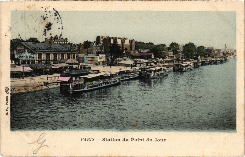 Carte postale ancienne Station du Point du Jour à Paris 15e