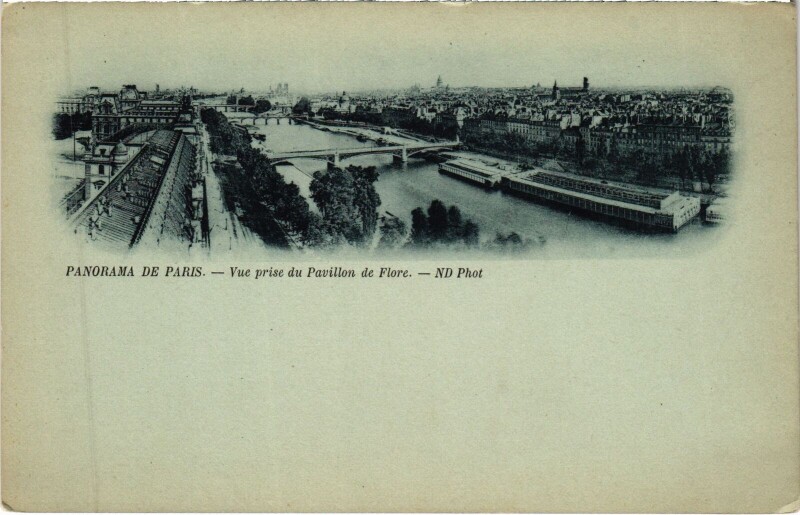 Carte postale ancienne Paris Panorama vue prise du Pavillon de Flore