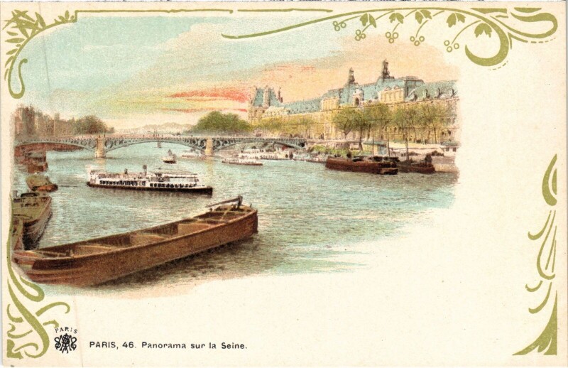 Carte postale ancienne Paris Panorama sur la Seine
