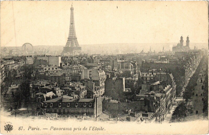 Carte postale ancienne Panorama pris de l'Etoile à Paris 16e