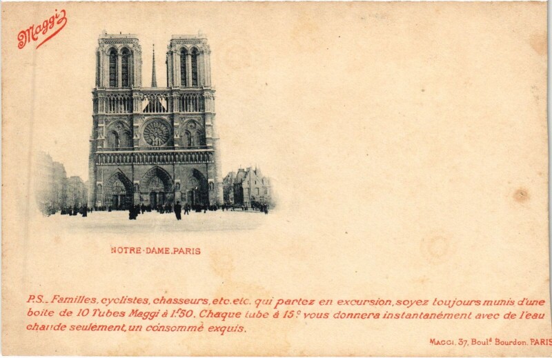 Carte postale ancienne Ad. Maggi Paris notre-Dame