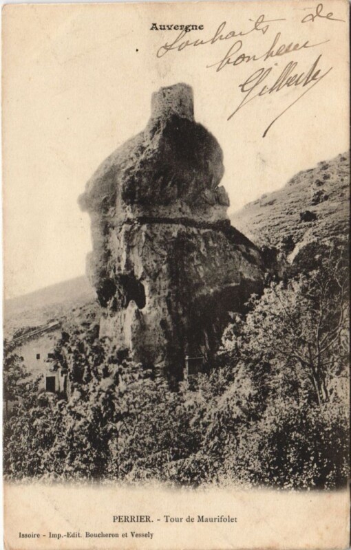 Carte postale ancienne Perrier Tour de Maurifolet à Perrier
