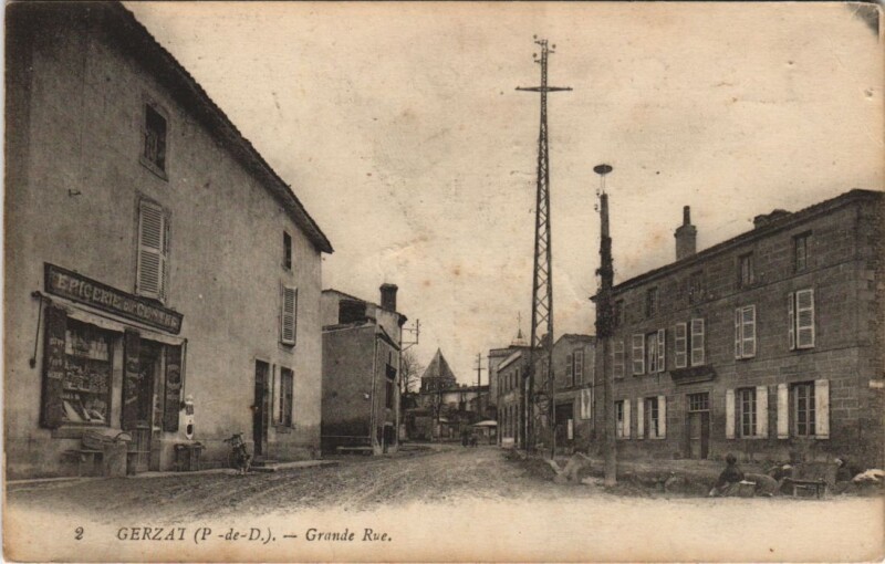 Carte postale ancienne Gerzat Grande Rue à Gerzat