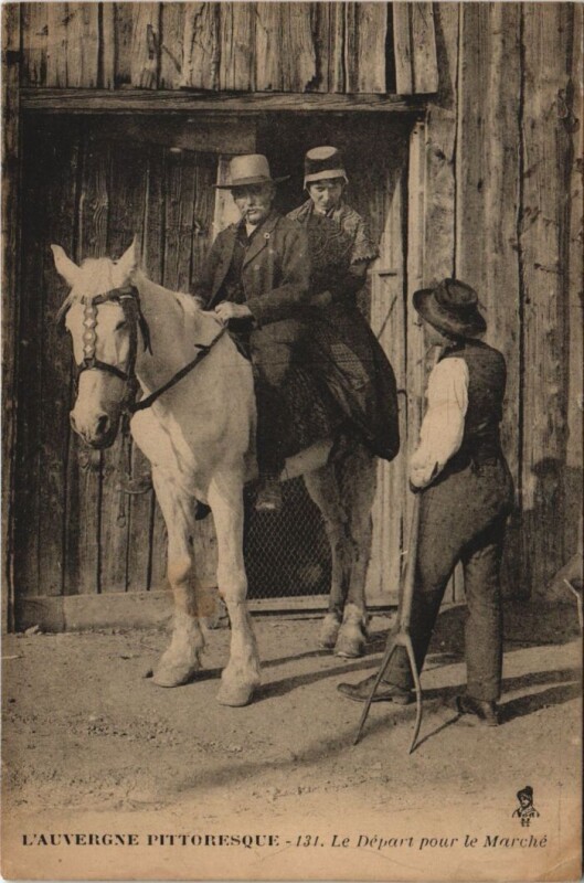 Carte postale ancienne Le Depart pour le Marche - Types