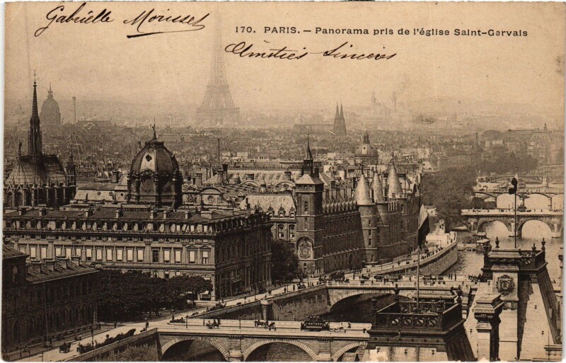 Carte postale ancienne Paris Panorama
