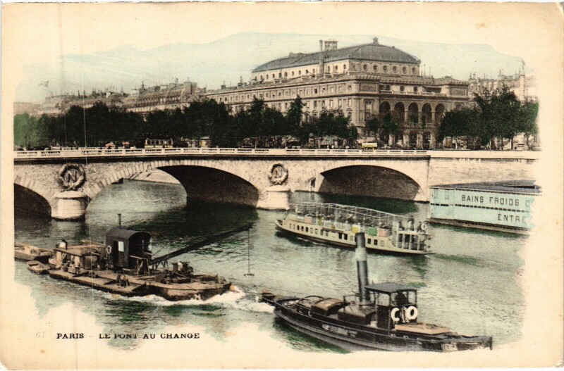 Carte postale ancienne Paris Pont au Change