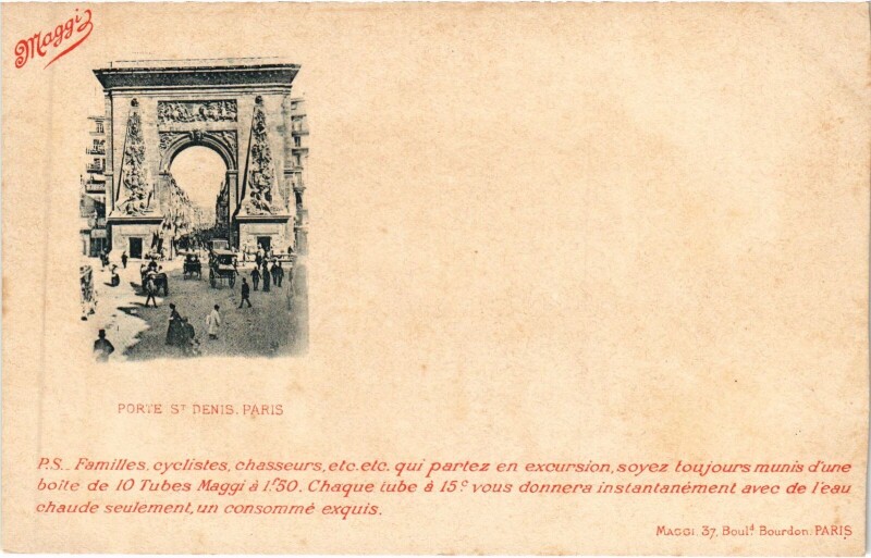 Carte postale ancienne Ad. Maggi Paris Porte Saint-Denis