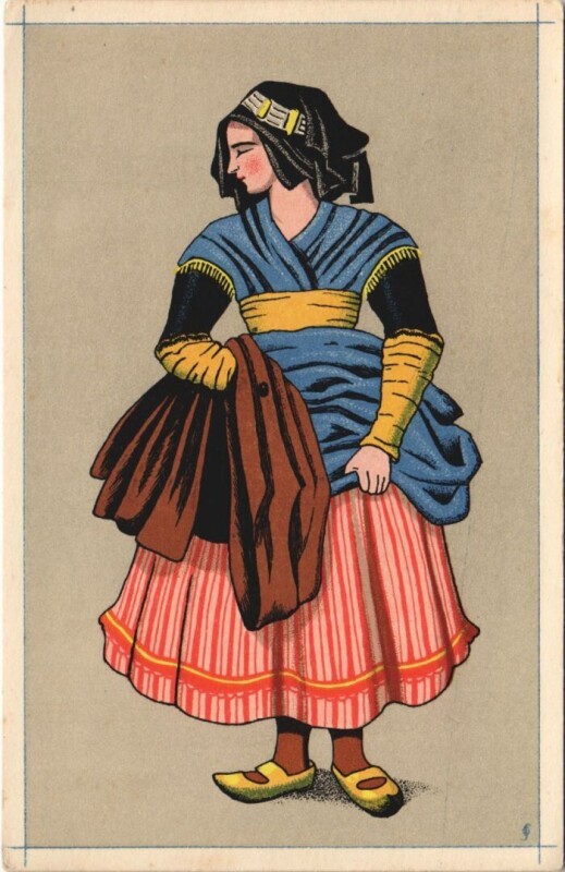 Carte postale ancienne La Tour-d'Auvergne Basse Auvergne - Femme de Latour - 1856 à La Tour-d'Auvergne