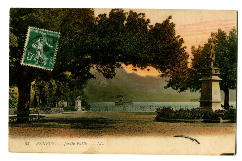 Carte postale ancienne Haute-Savoie Annecy Jardin Public à Annecy