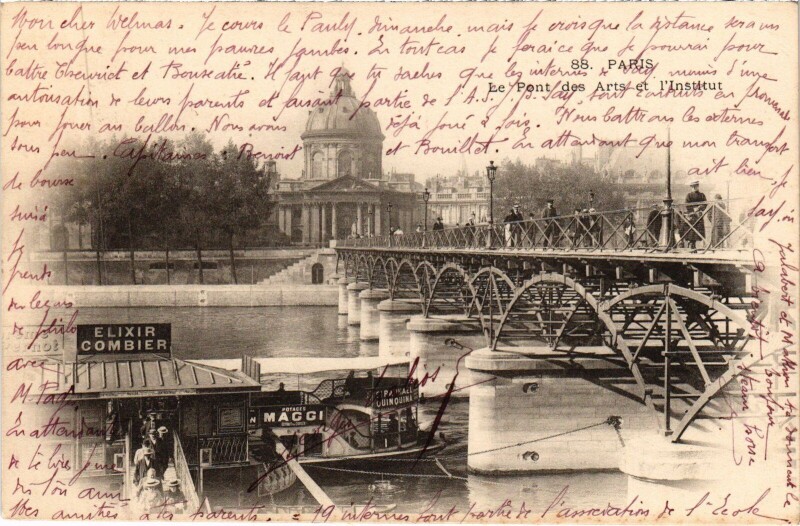 Carte postale ancienne Paris pont des Arts
