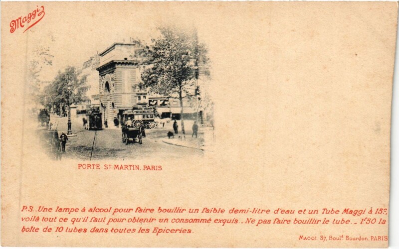 Carte postale ancienne Ad. Maggi Paris Porte Saint-Martin
