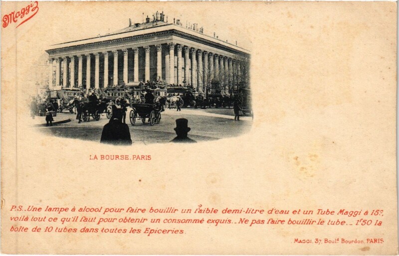 Carte postale ancienne Ad. Maggi Paris La Bourse