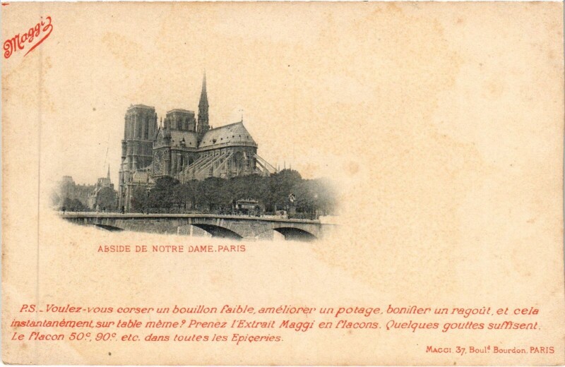 Carte postale ancienne Ad. Maggi Paris notre-Dame