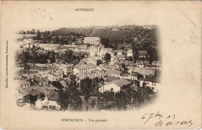 Carte postale ancienne Pontaumur Vue Generale à Pontaumur