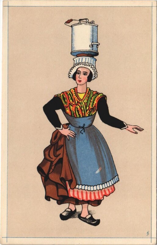 Carte postale ancienne Nohanent Laitiere de Nonanent - 1858 à Nohanent