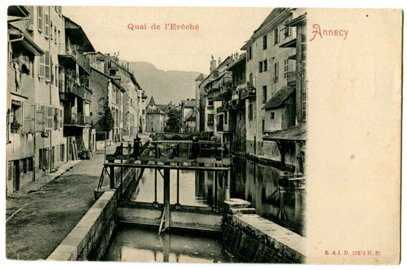 Carte postale ancienne Haute-Savoie Annecy Quai de l' Evêché à Annecy