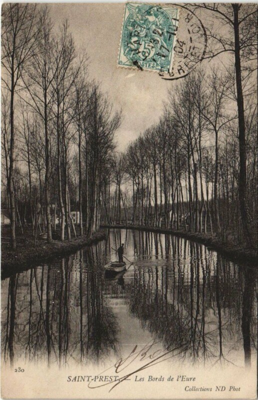 Carte postale ancienne Saint-Prest Les Bords de l'Eure France à Saint-Prest