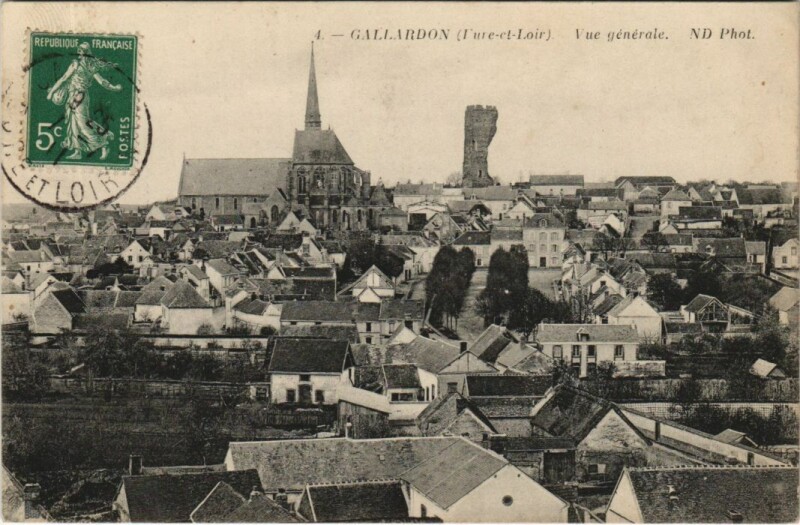 Carte postale ancienne Gallardon Vue Generale France à Gallardon