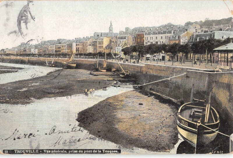 Carte postale ancienne Trouville Vue Generale Prise Du Pont De La Touques à Touques