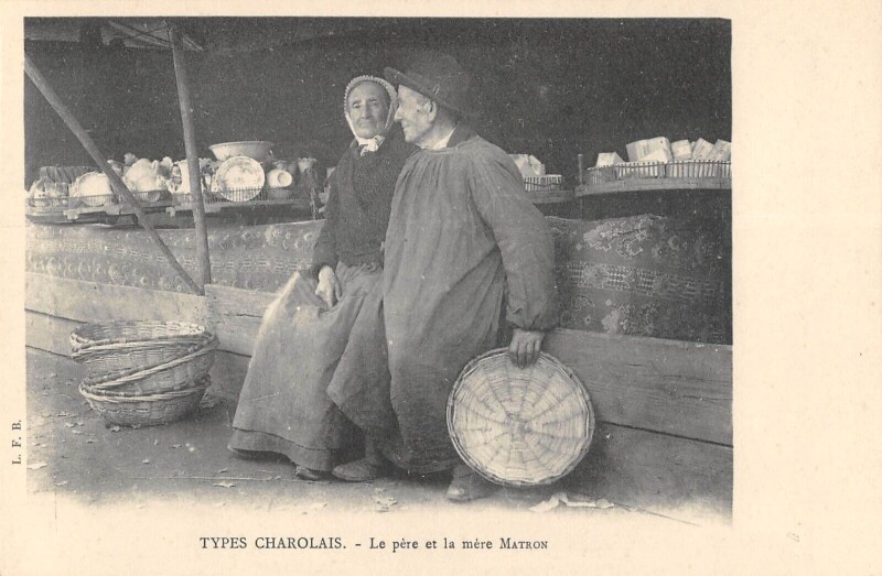 Carte postale ancienne Types Charolais Le Pere Et La Mere Matron