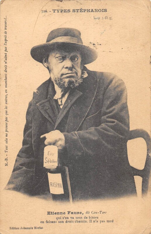 Carte postale ancienne Types Stephanois Etienne Faure Dit Cou Tors