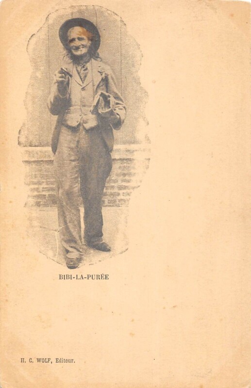 Carte postale ancienne Paris Bibi La Puree (Andre Salis Sculpteur De Talent Secretaire De Verlai à Paris 18e