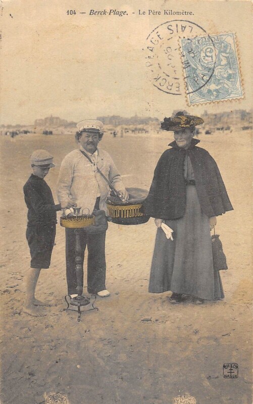 Carte postale ancienne Berck Plage Le Pere Kilometre à Berck