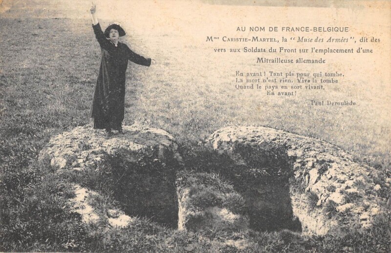 Carte postale ancienne Reims Au Nom De France Belgique Mme Caristie Martel La Muse Des Armees à Reims