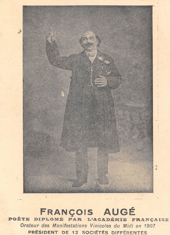 Carte postale ancienne Manifestations Vinicoles Francois Auge Poete Diplome Orateur Des Manifest