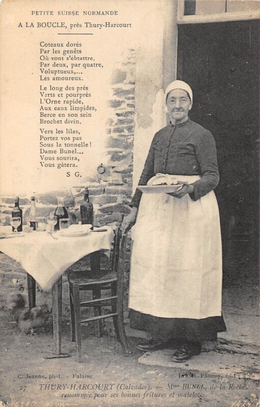 Carte postale ancienne Thury Harcourt A La Boucle Mme Bunel De La Roche