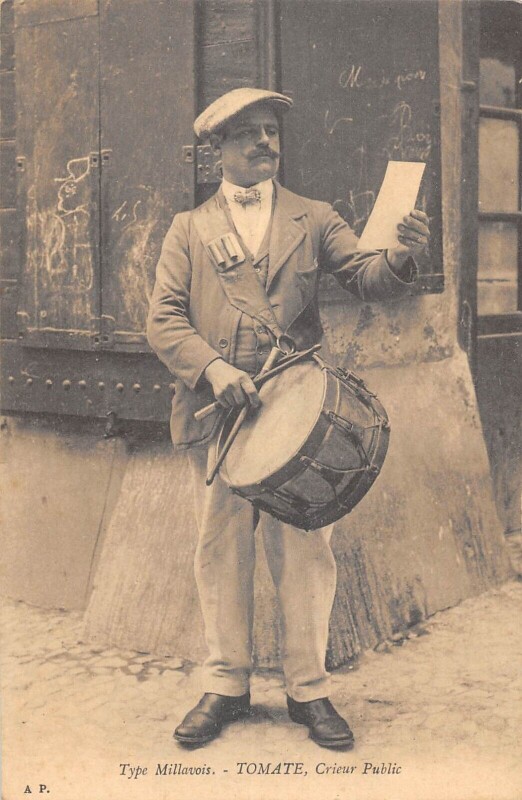 Carte postale ancienne Type Millavois Tomate Crieur Public