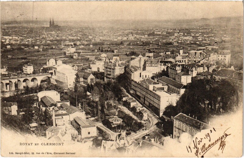 Carte postale ancienne Royat Clermont-Ferrand - Panorama à Clermont-Ferrand