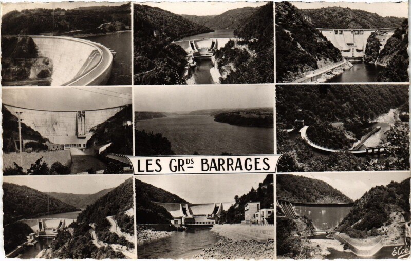 Carte postale ancienne Les Grandes Barrages