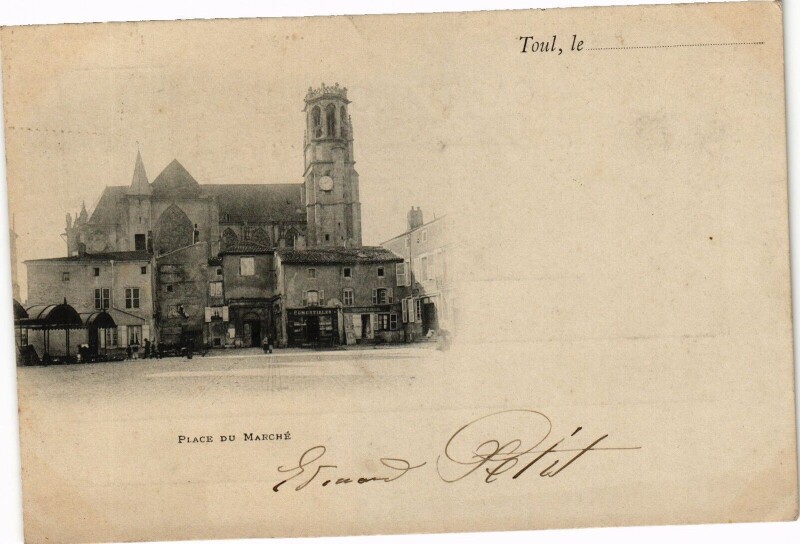Carte postale ancienne Toul-Place du Marché