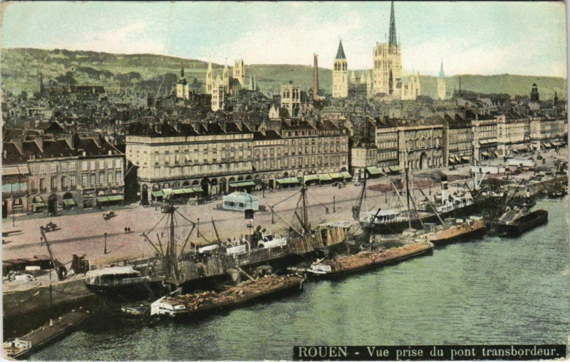 Carte postale ancienne Rouen - Vue prise du pont à Rouen