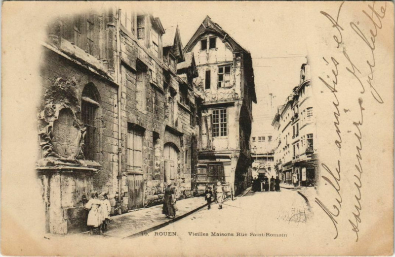 Carte postale ancienne Rouen - Vieilles maison à Rouen