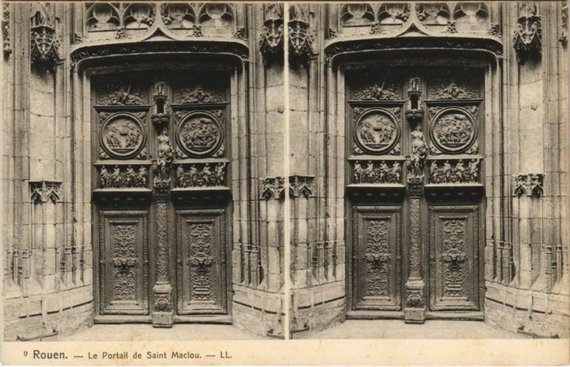 Carte postale ancienne Rouen - Le portail de Saint-macio à Rouen