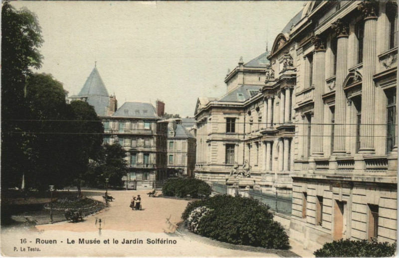 Carte postale ancienne Rouen - Le musée et le jardin à Rouen