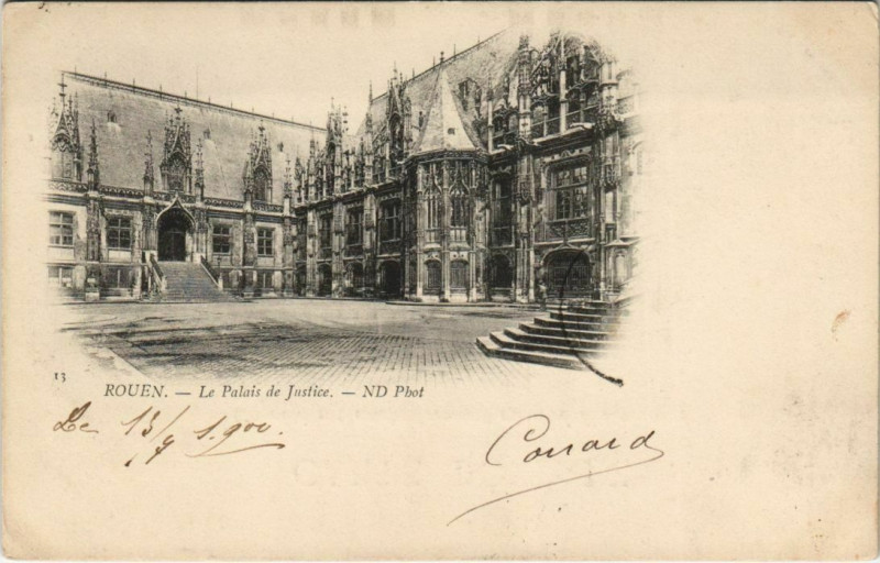 Carte postale ancienne Rouen - Le Palais de justice à Rouen