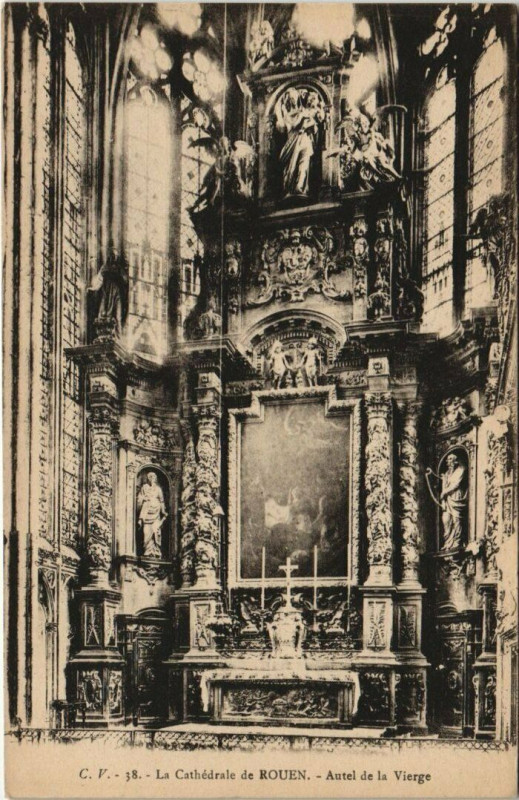 Carte postale ancienne Rouen - Autel del la vierge à Rouen