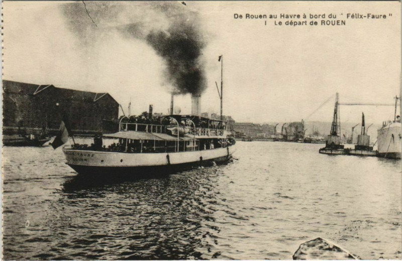 Carte postale ancienne Rouen - Le depart de à Rouen